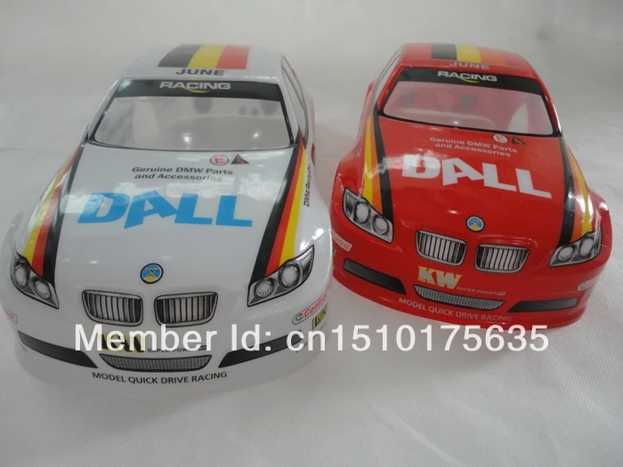 Ewellselling №: 017 ПВХ Окрашенный корпус 190 мм для 1:10 1/10 RC автомобиль белый/красный 2