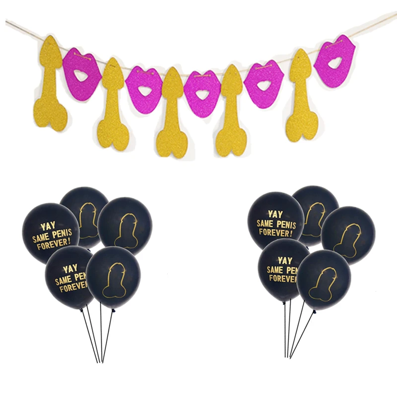 Тот же пенис навсегда буквенные баннеры Фламинго конфетти воздушные шары