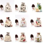 Подарочные Мешочки ручной работы из мешковины и джута, 50 шт. (10x14 см), подарочные мешочки из натуральной мешковины, свадебная сумка для конфет, для вечевечерние, кошелек; Подарочная сумочка
