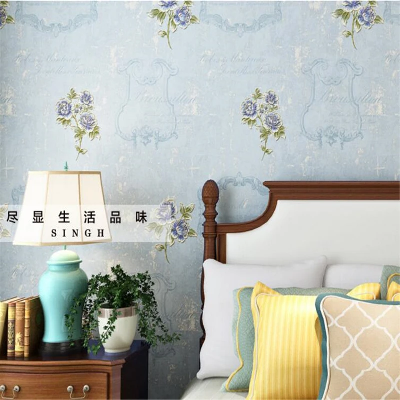 

Beibehang 3d wallpaper fashion mural floret Retro bedroom 3 d sitting room TV setting wallpaper for walls 3 d papel de parede