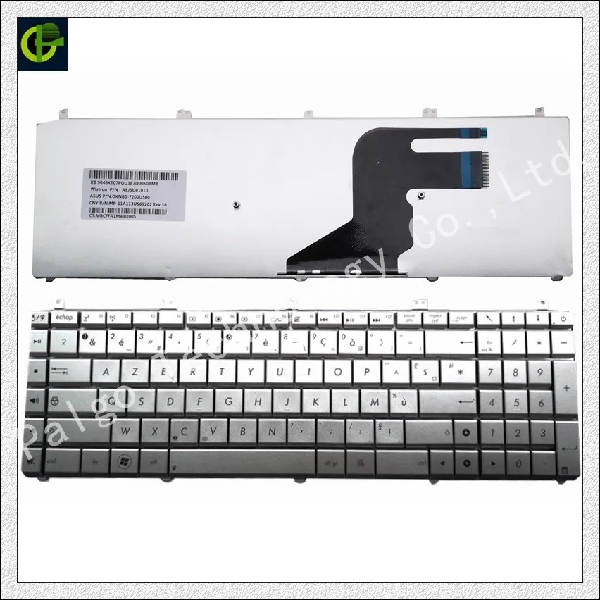Французская клавиатура с раскладкой AZERTY для Asus N55 N55SL N55SF N75 N75SF N75SL N75S N75Y N55X