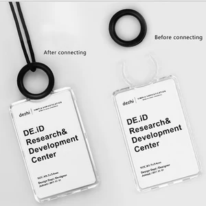 DEZHI многофункциональная идентификационная фотография с тонким черным шнурком для спортсменов, двусторонние прозрачные держатели для значков с кольцом для чашки