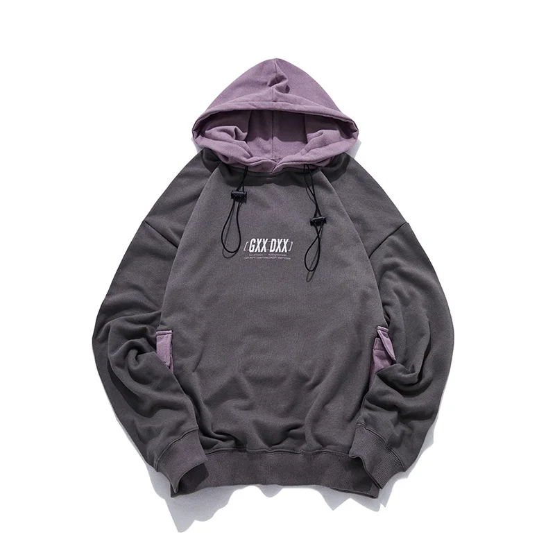 Gray Aolamegs толстовки мужские милые карманы Толстовка High Street пуловер Хлопок Harajuku Толстовка с длинным рукавом модная повседневная Уличная одежда - Цвет: Gray