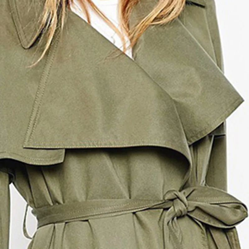 

Pop Tide Nice New Fashion Spring Long Open Stitch Cardigan Thin Trench Coat For Women Solid Long Sleeve Windbreaker A414