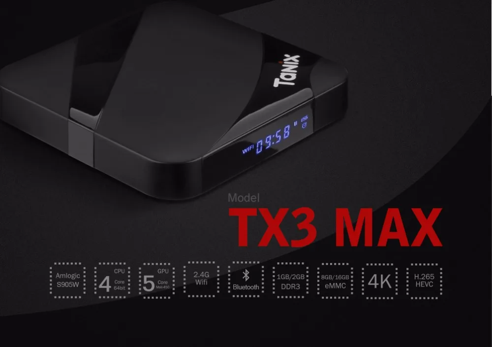 Tanix TX3 Max Smart tv Box Android 7,1 приставка HDMI 2,0 H.265 4K медиаплеер Amlogic S905W 2 Гб 16 Гб Bluetooth PK x96 mini