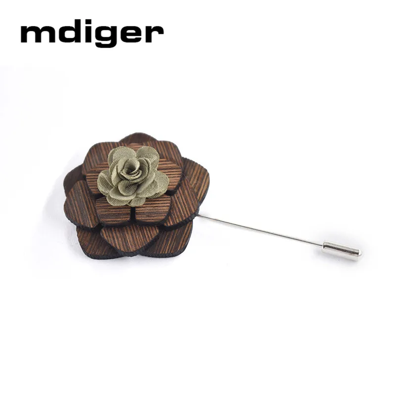 Mdiger модная брошь булавки цветы деревянные нагрудные для девочек Женская