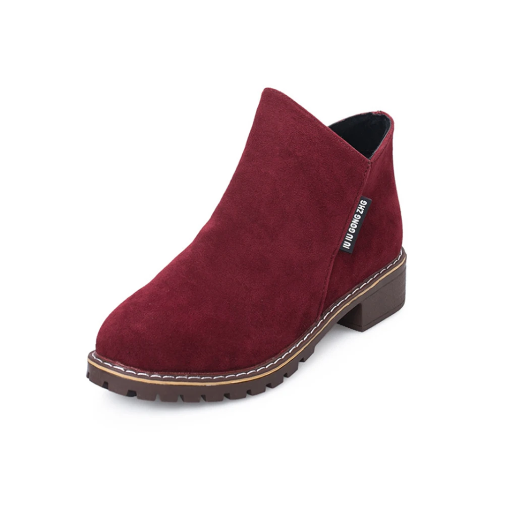 Женские ботильоны на низком каблуке черные короткие ботинки с молнией боку Лидер