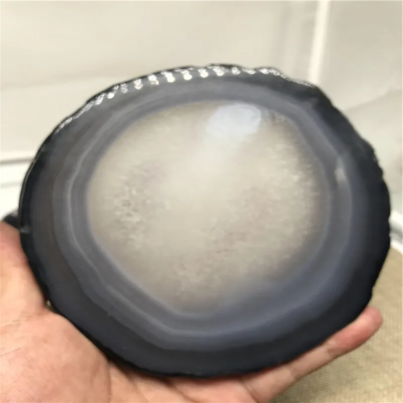 450-500gNatural полосчатый Агат кусочки кристалла Geode дисплей отличный узор | Дом и сад