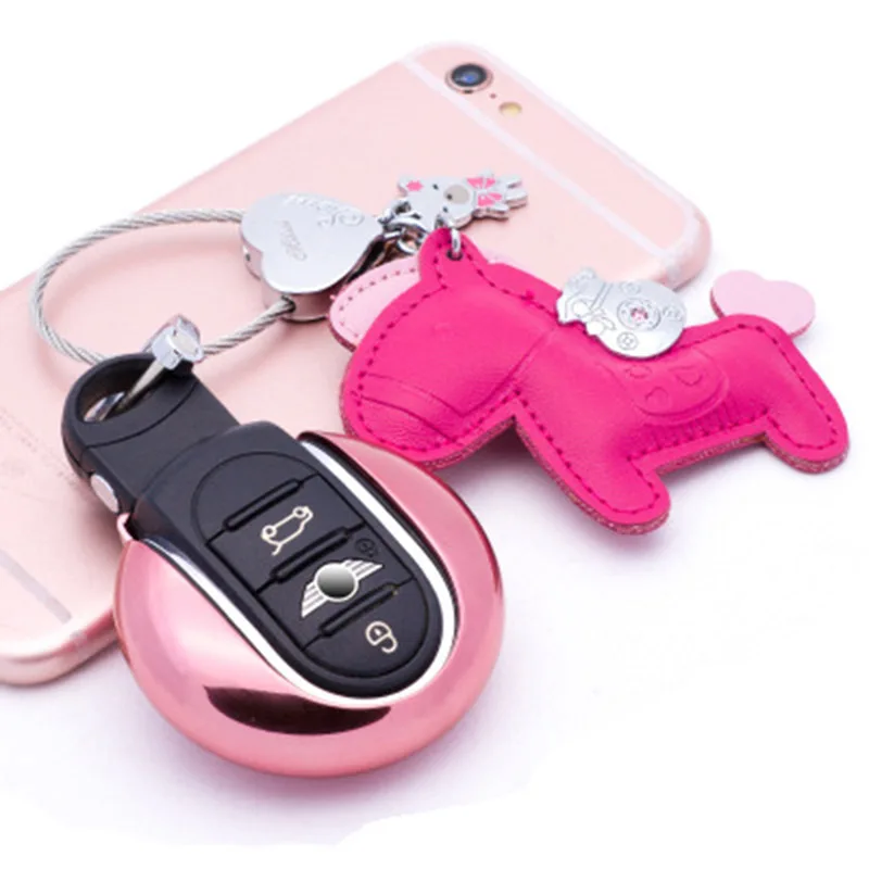 Rose Gold Pony Чехол для ключей от автомобиля, чехол для Mini Cooper JCW One S F54 F55 F56 F60, автомобильные аксессуары - Название цвета: Rose Gold Pony
