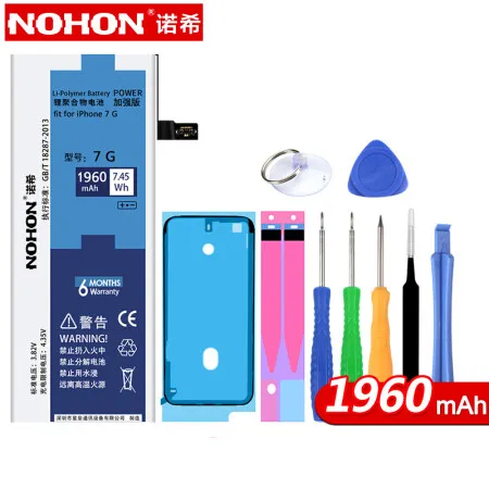 Оригинальный NOHON аккумулятор 1960 мАч литий-полимерный для Apple phone 7 с демонтажным