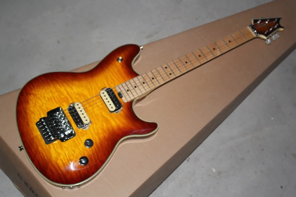 Новинка+ фабрика+ EVH Вольфганг против электрогитары Eddie Van Halen Sunburst гитара wolfgang Zebra pickup& Floyd