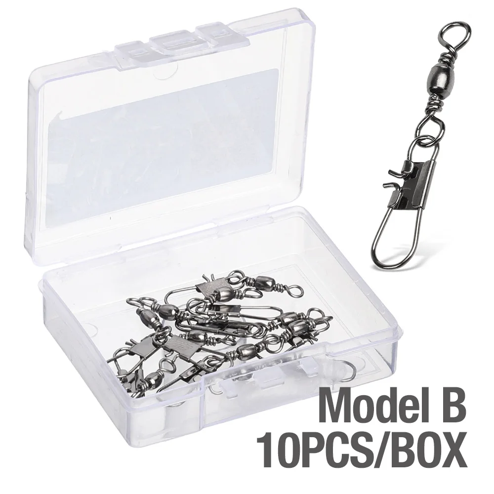 Model B 20pcs DONQL 10/20/50 шт роликовых подшипников карабин прокатный поворотные рыболовные разъем 1#14-# рыболовные блесны на карпа рыболовные принадлежности - Цвет: Model B 20pcs