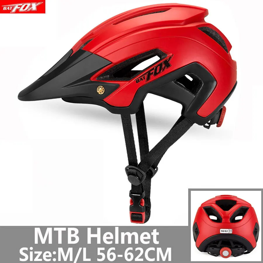 J-692-T2 BATFOX велосипедный шлем красный дорожный горный велосипедный шлем цельный литой CE MTB с солнцезащитным козырьком для мужчин и женщин Сверхлегкий велосипедный шлем - Цвет: J-692-T2