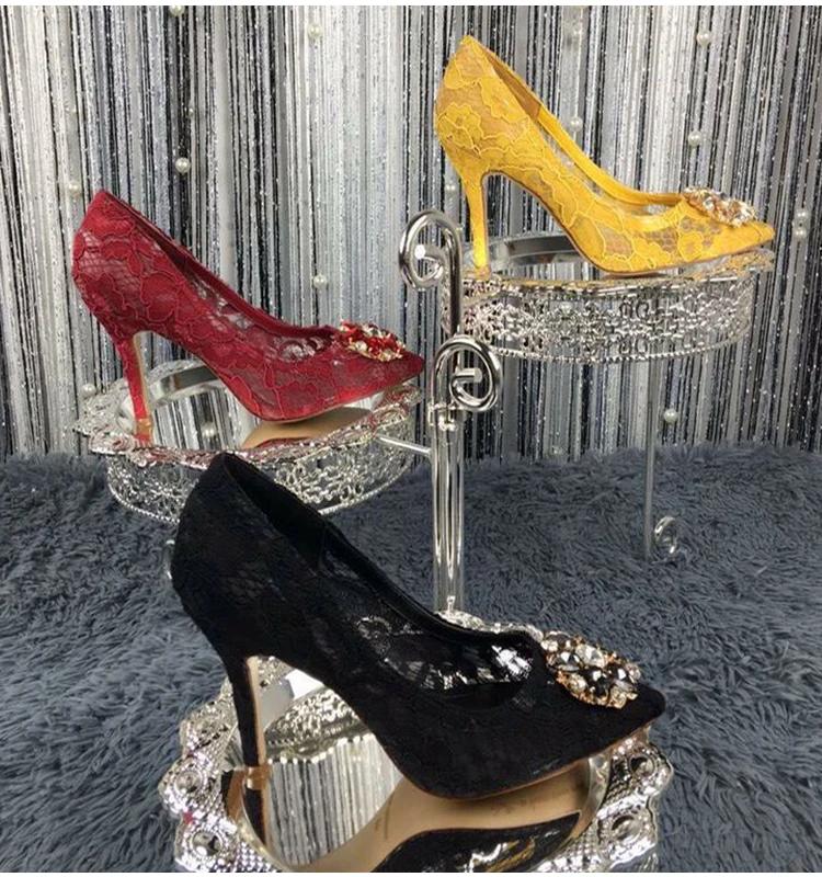 Сексуальное кружевное платье невесты бриллиантами свадебные туфли на высоком
