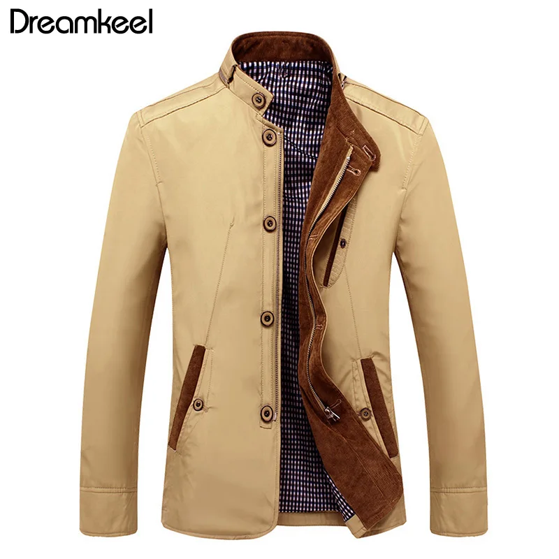 New Autumn Bomber Men's Jacket Male Overcoat Casual Solid Men Slim Fit Stand Collar Zipper Trench Coat 4XL Y1 | Мужская одежда