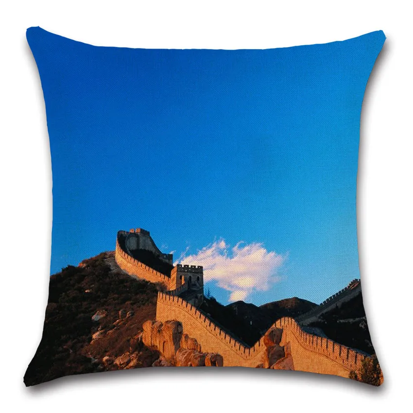 World famous scenery Great Wall of China photos pillow case Cushion Cover decoration for home sofa chair seat friend kids gift | Дом и сад