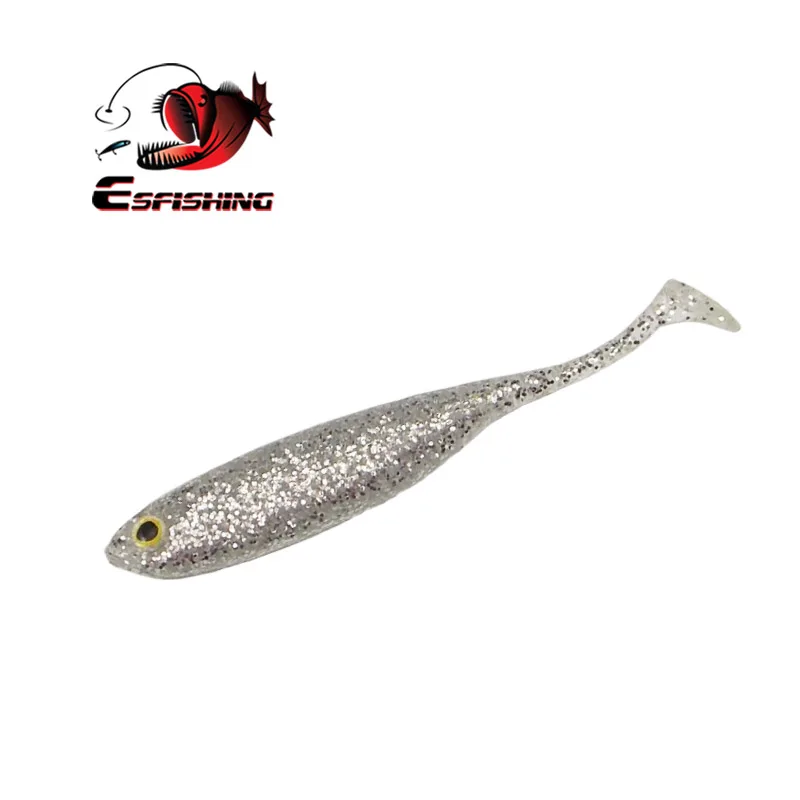 PA38 Esfishing Рыбалка приманки для морского мягкие приманки Приманка T Глянцевая Шад 70 мм 2,8 г 10 шт. 3D глаз блеск бас карп зима - Цвет: PA38