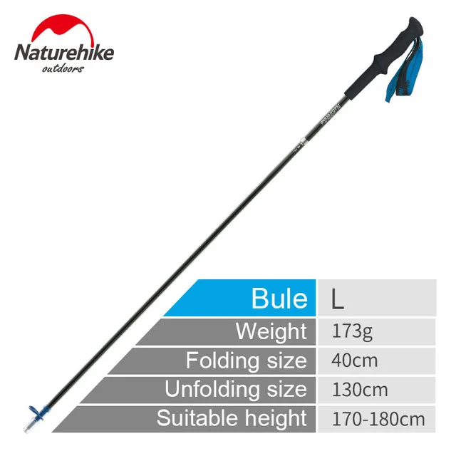 

Naturehike Ultra-light Adjustable Camping Hiking Walking Trekking Stick Alpenstock Carbon Fiber Climbing Skiing Trekking Pole