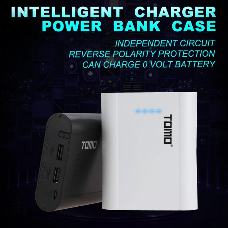 Tomo повербанк 18650 Зарядное устройство чехол P4 4 слота 5V 2A Powerbank чехол s для 18650 литий ионный Батарея умный светодиодный 18650 зарядное устройство