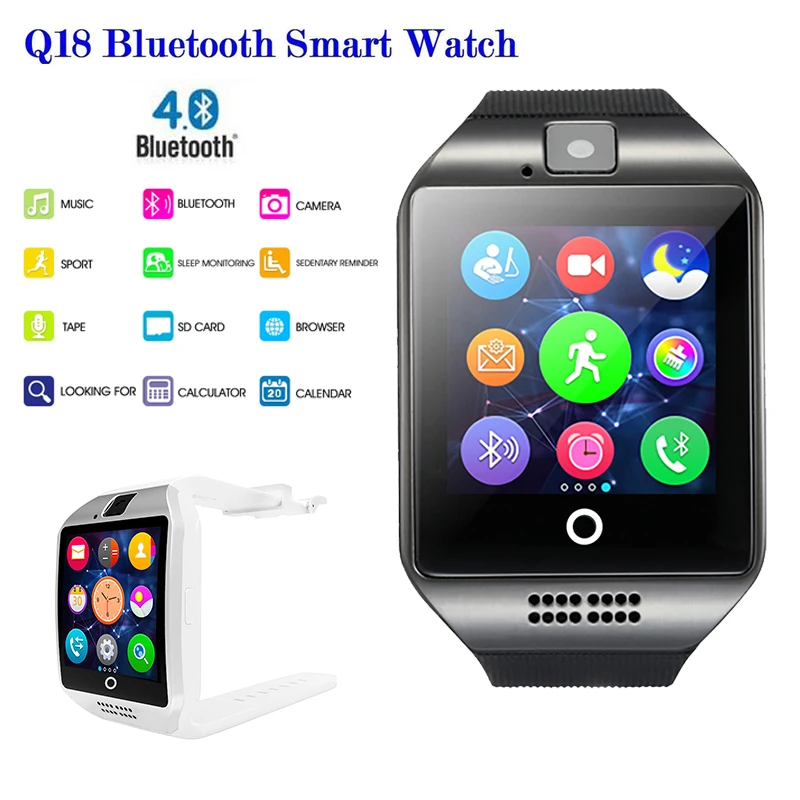 Смарт-часы Q18 мужские с Bluetooth шагомером и поддержкой SIM-карты | Электроника
