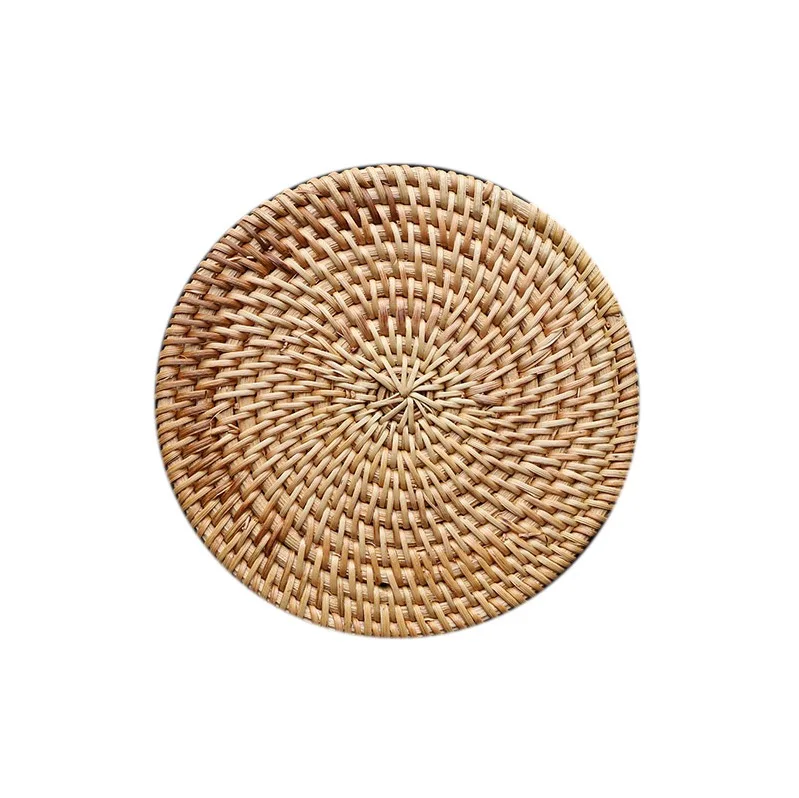 

2PCS/Lot Round Rattan Bowl Coaster Table Mats Placemats Dining Table Mats Kitchen Bars Restaurant Pads