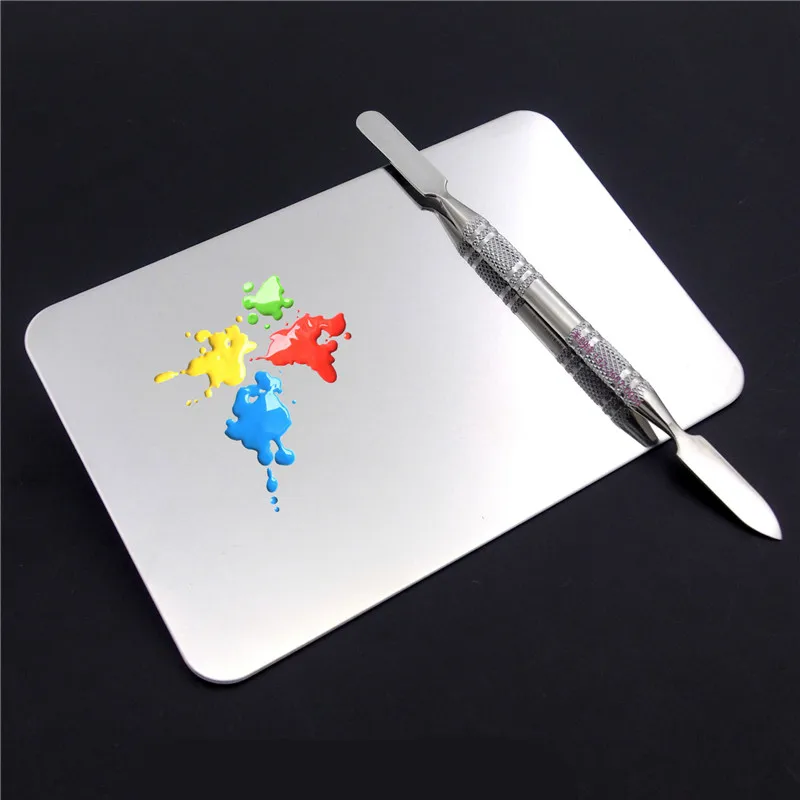 KESMALL профессиональная палитра для макияжа из нержавеющей стали с лопаткой в