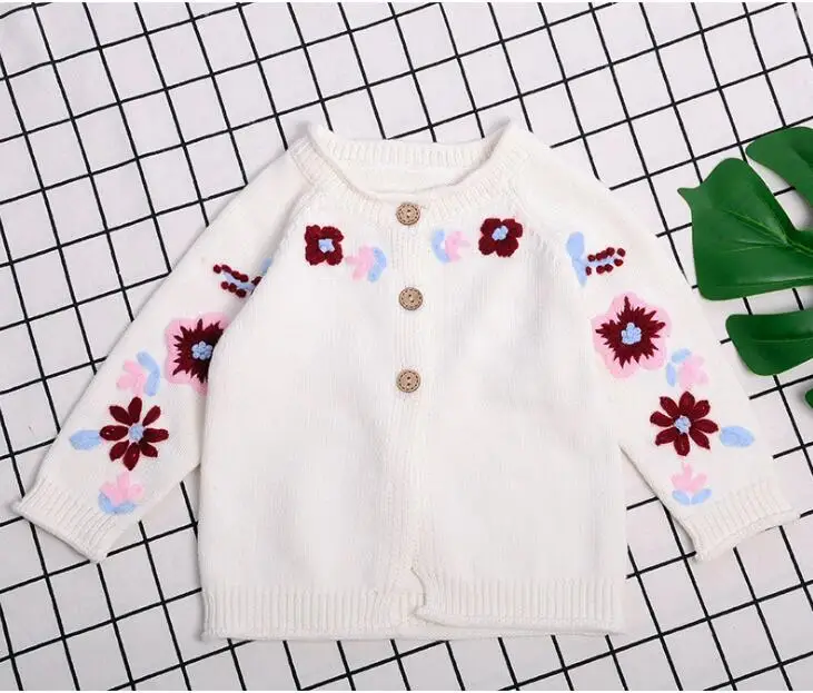 Coat White Осенние повседневные вязаные куртки с длинными рукавами для малышей, пальто для малышей, куртка для новорожденных девочек, кардиганы, зимние детские вязаные топы - Цвет: Coat White