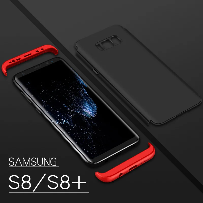 Защитный чехол на 360 градусов для Samsung s8 телефона s8plus защитный + Жесткий Чехол из