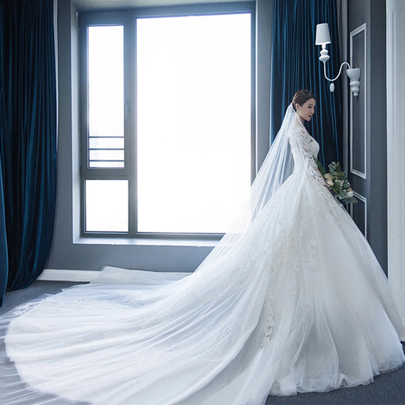 Vestidos de novia 2019 кружевное свадебное платье с длинными рукавами плюс размер