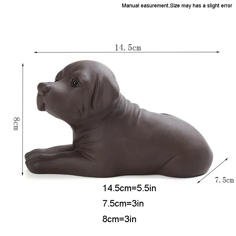 Китайская ручная работа Lucky Tea Pet Lovely Labrador Dog фигурка Исин фиолетовая глина