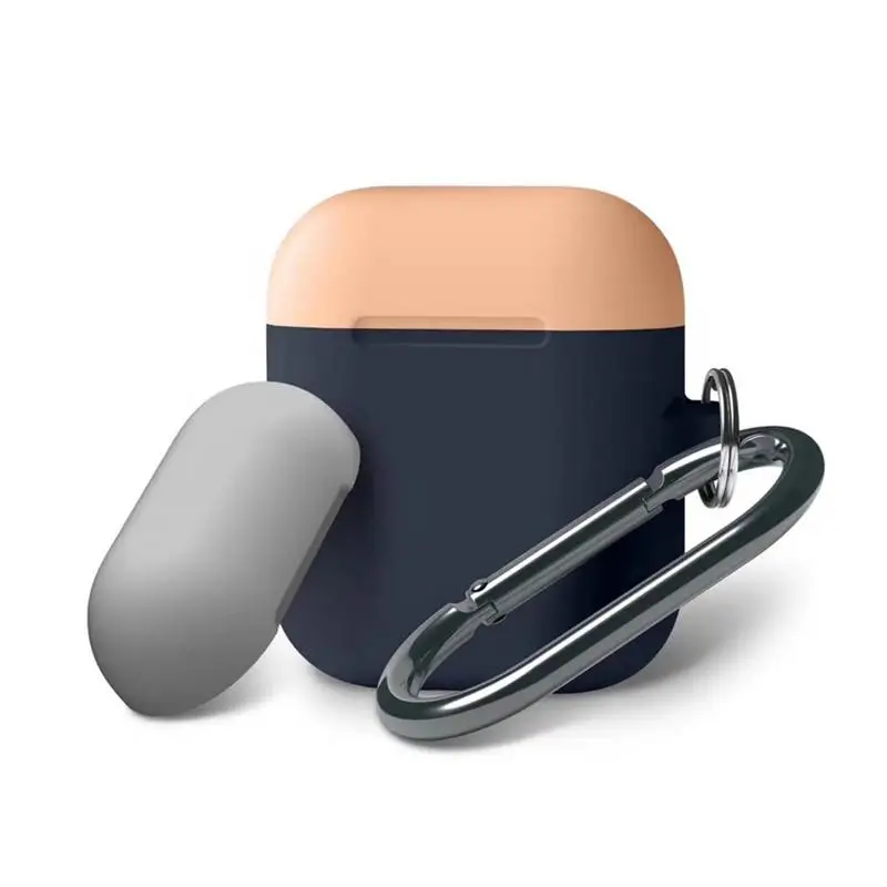 E Двойной колпачок силиконовый чехол для Airpods наушники беспроводные Bluetooth наушники пылезащитный мягкий корпус для Airpods подарок - Цвет: E