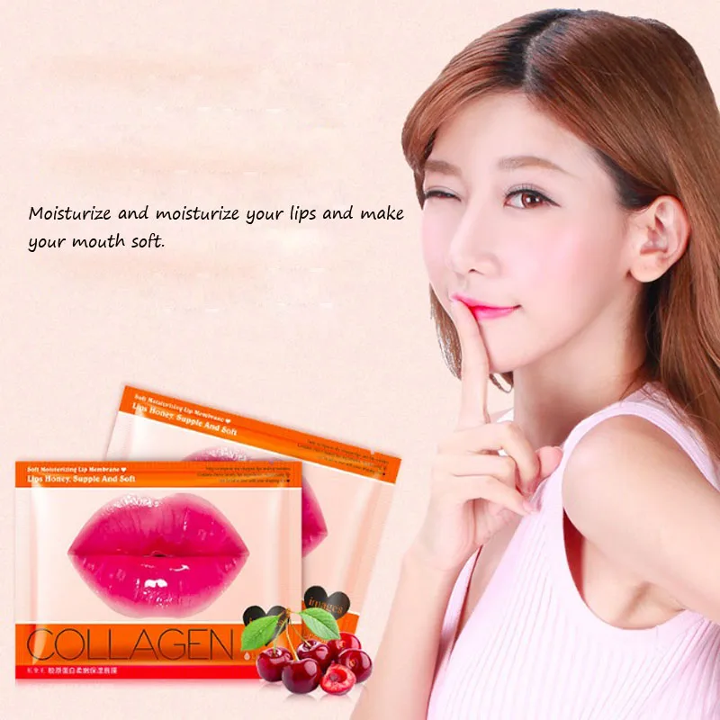 Новинка 5 шт. Кристальный коллаген вишни маска для губ накладки увлажняющая