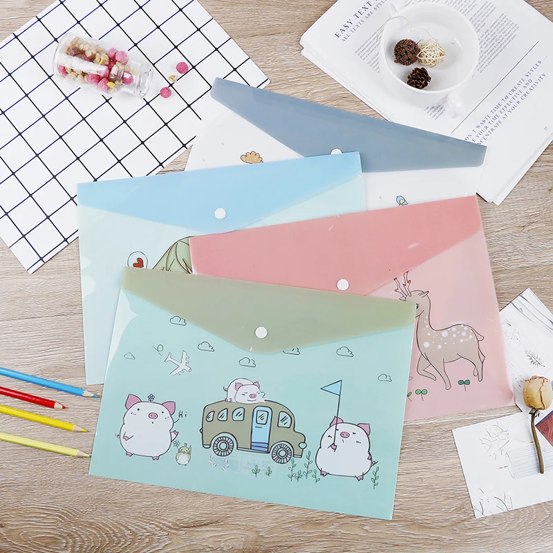 Kawaii A4 папка для бумаг сумка многокарманный пластиковый органайзер для документов чехол для офиса и школьников коробка для хранения канцтоваров