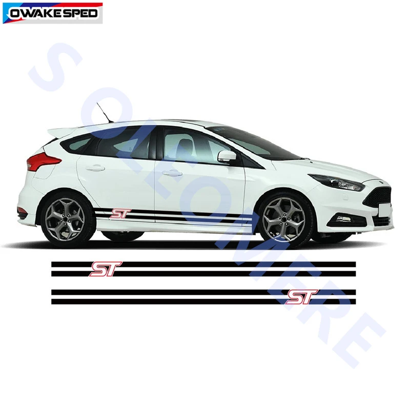 Автомобильные наклейки s для Ford Focus ST Sport Styling Боковая дверь юбка полоса тела