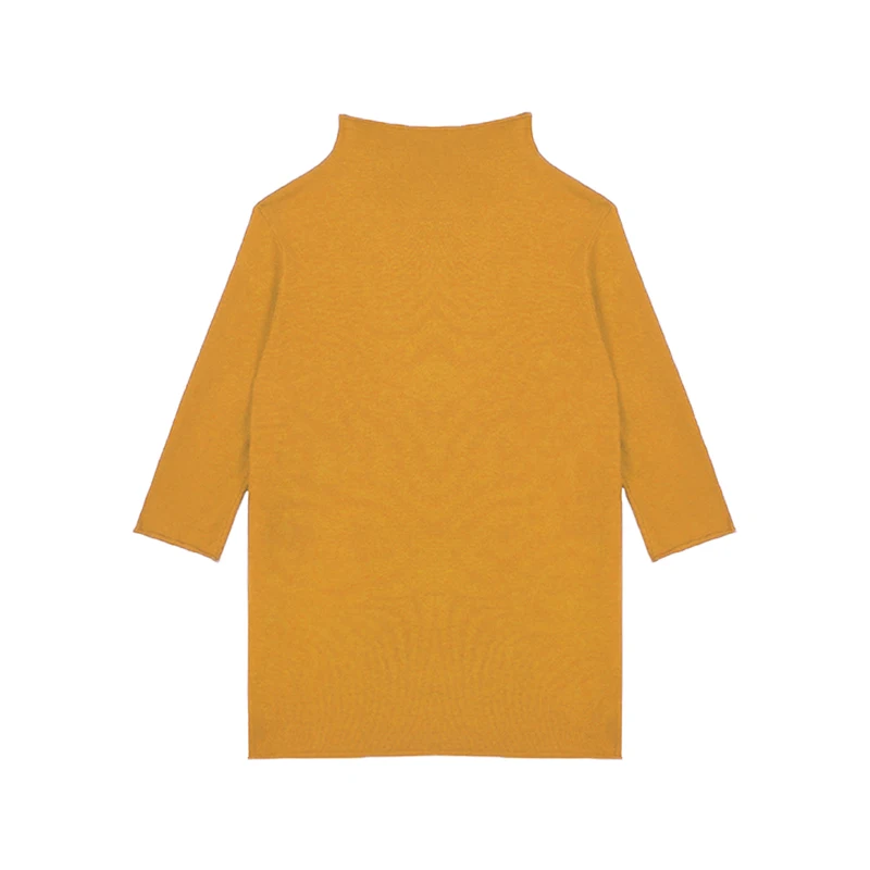 Вязаный свитер с рукавом средней длины женский воротником на весну и осень