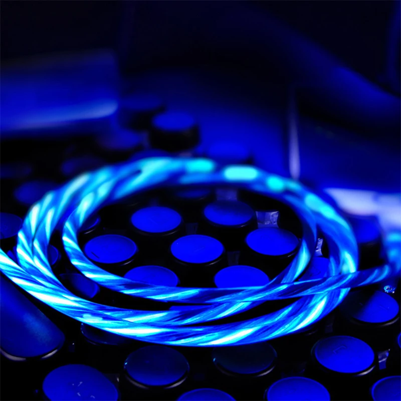 Новый светодиодный USB кабель для вспышки передачи данных зарядное устройство