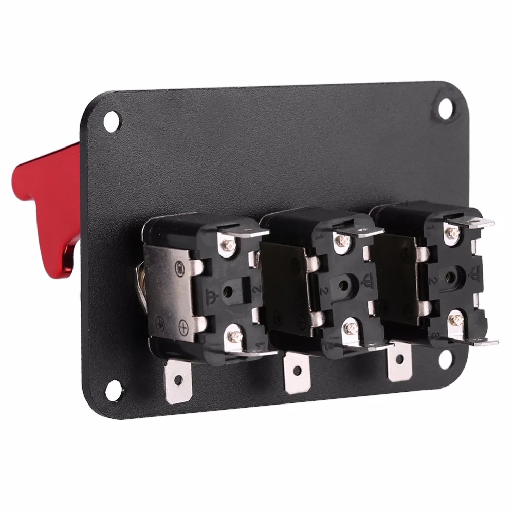 2017 New Switch Panel 1 Set 12V 3 Group Toggle for Racing Car Red | Автомобили и мотоциклы