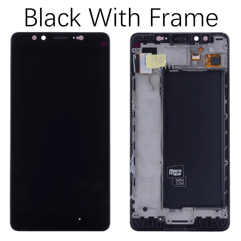 with Frame Black AMOLED Дисплей для NOKIA Lumia 950 LCD в сборе с тачскрином на рамке черный - Цвет: with Frame Black