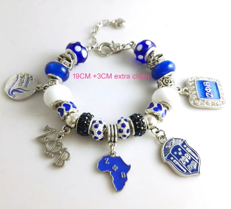 lobster claw clasps Новейшая модель; zeta Phi Beta сестринства браслет ЗПБ Шарм бусина, жесткий браслет - Окраска металла: lobster claw clasps