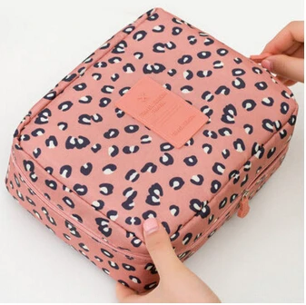 pink leopard Косметический чехол с летящими птицами, сумка для макияжа, женская переносная сумка для хранения туалетных принадлежностей, водонепроницаемые дорожные сумки LS8973 LM4092fb - Цвет: pink leopard