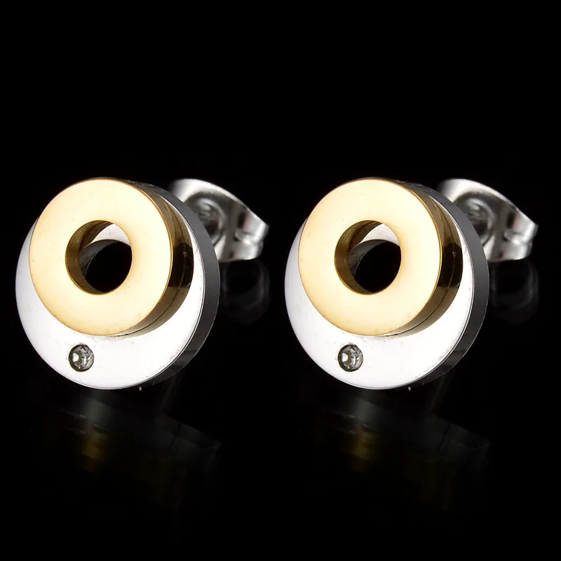 Новое поступление никогда не выцветают серьги из нержавеющей стали с узором CZ