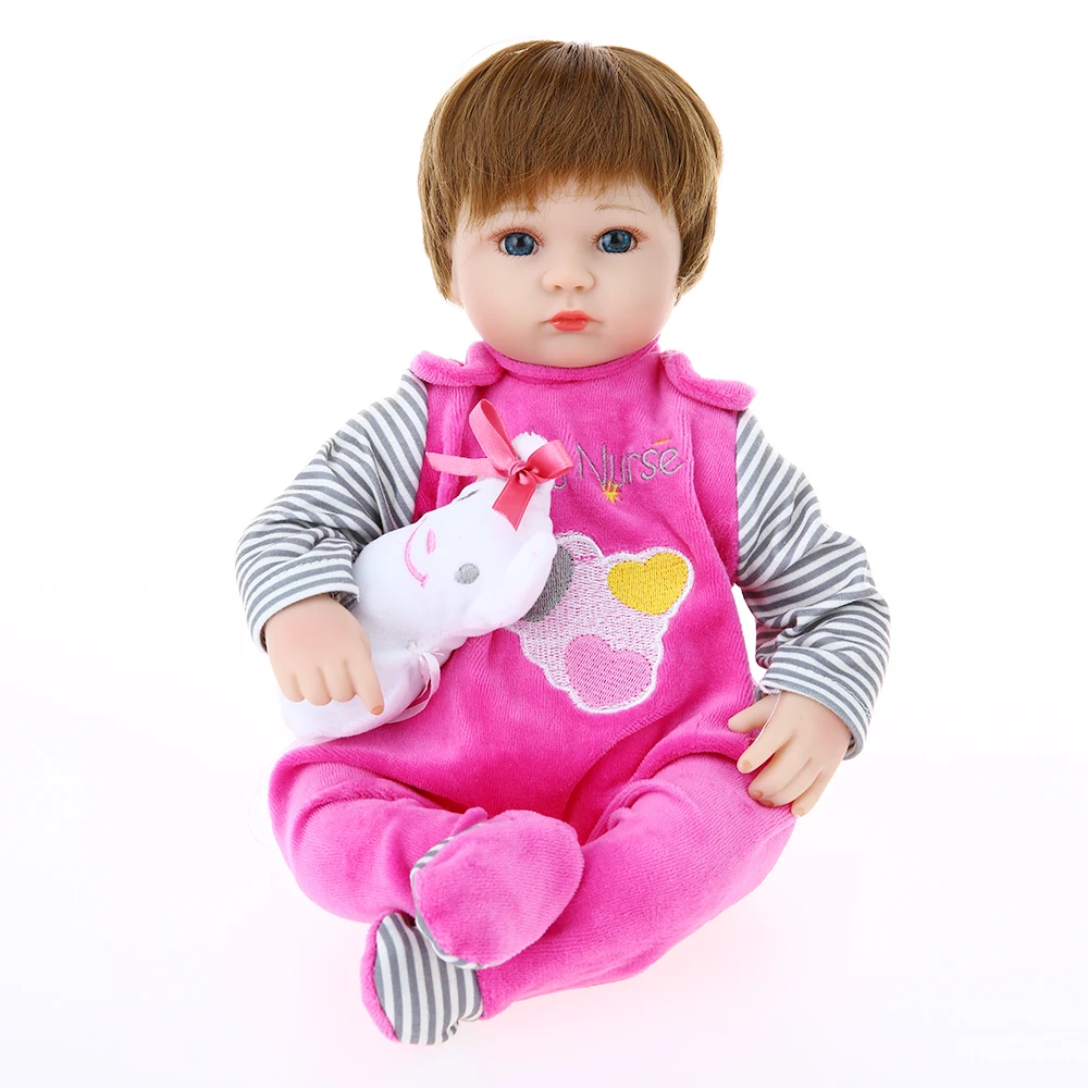Кукла Reborn Baby из мягкого силикона и винила 41 см кукла с коричневым париком для