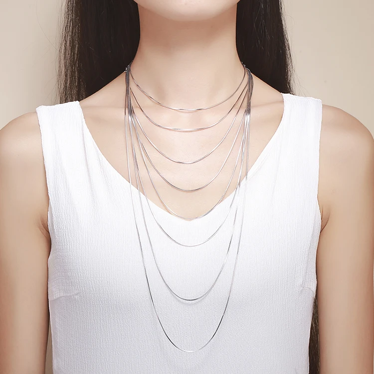 8Size Available Real 925 Sterling Silver Necklaces Slim Thin Snake Chains Necklace Women Chain Kids Girls Jewelry 14"-32" Colier