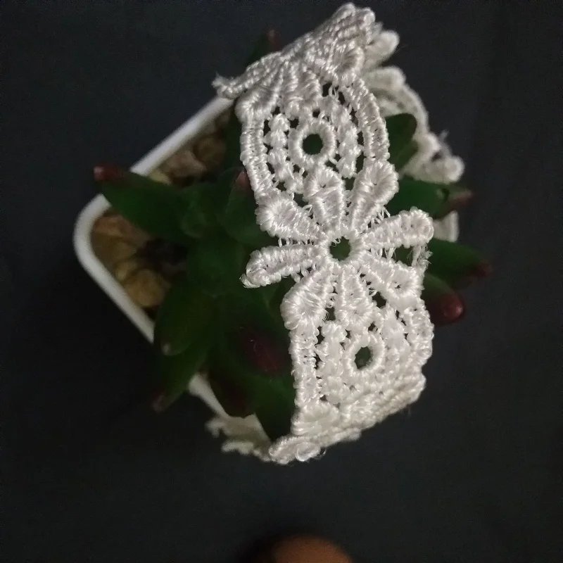 5 ярдов молочный шелк вышитая кружевная лента швейная аппликация планка Лента