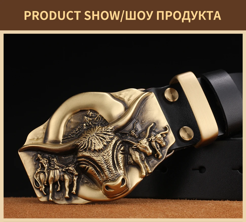 BIGDEAL винтажные ремни с пряжкой из натуральной коровьей кожи для мужчин 130 см Высокое качество мужской ремень cinturones hombre
