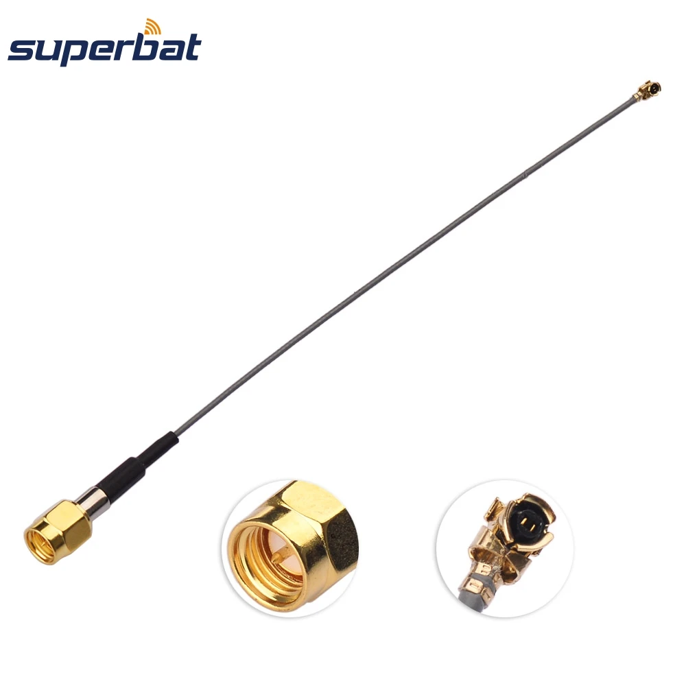 Superbat Pigtail Cable IPX / U.FL to SMA Male Pigtail 15cm 50 Ohm 1.13mm Cable for Wireless