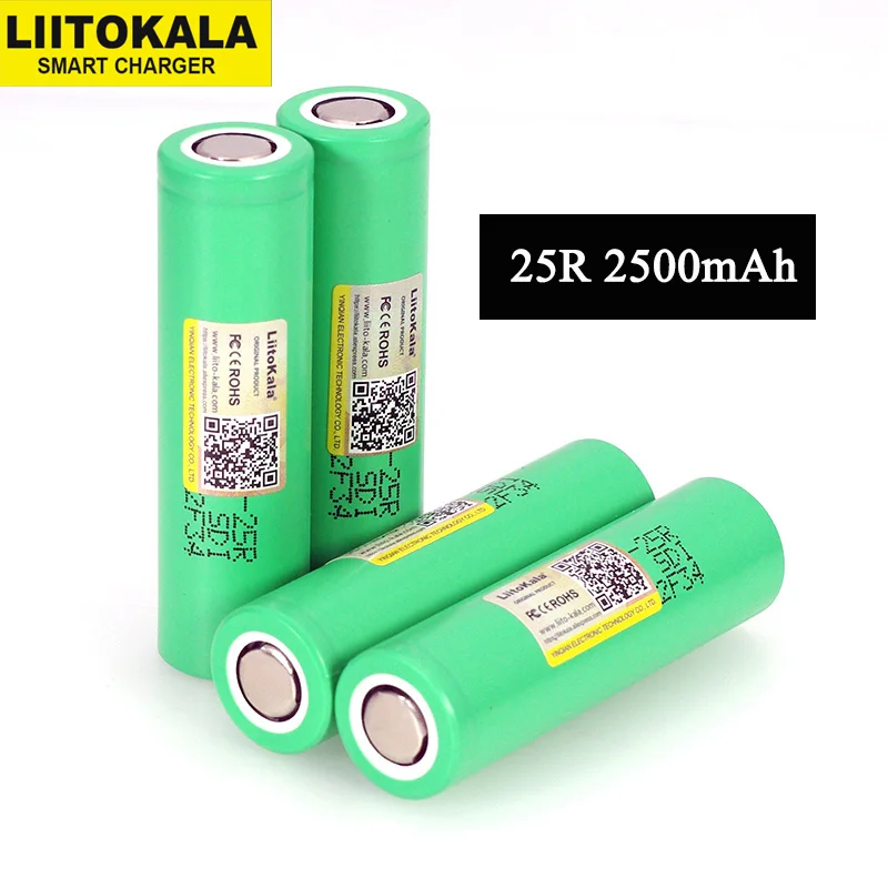 Аккумуляторная батарея LiitoKala INR1865025R 18650 мАч 2500 В для электронной сигареты 20