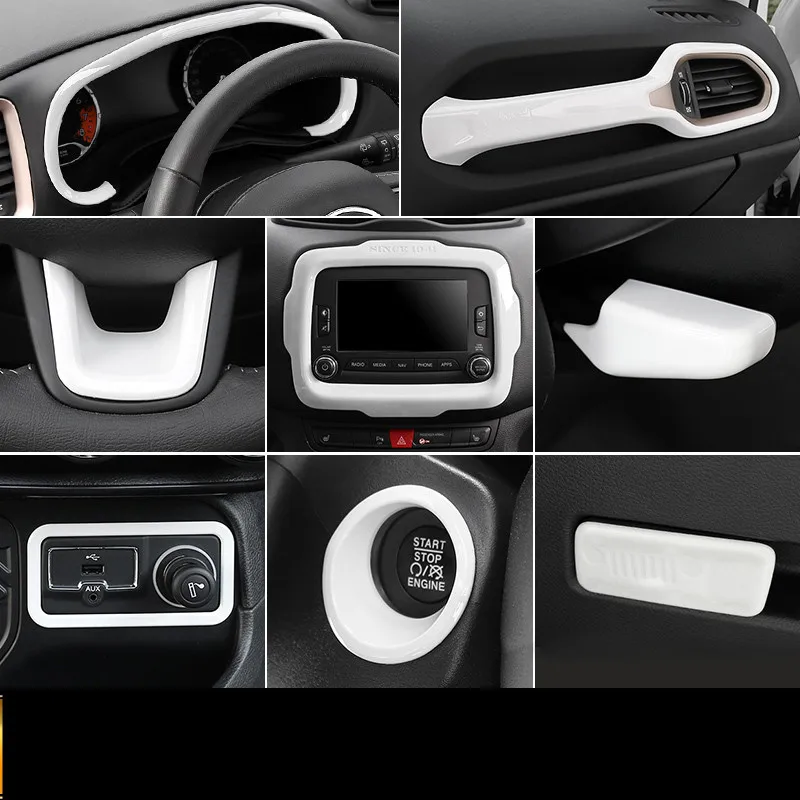 Белый ABS рулевое колесо воздуховод фара Кнопка декорированная рамка для Jeep Renegade