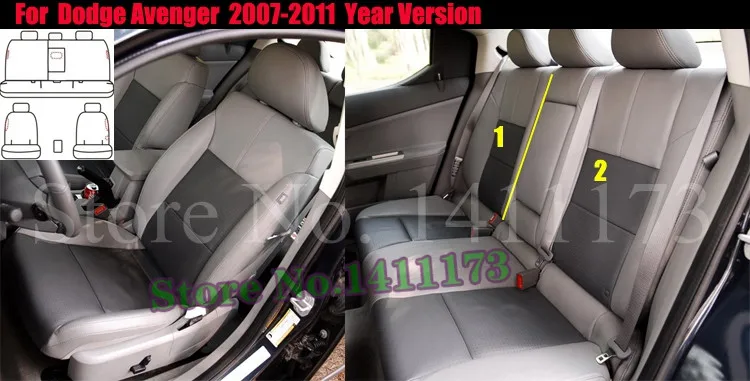Cartailor Чехлы для сидений мотоциклов автомобили, пригодный для Dodge Avenger 2008 Сиденья Комплект шелк льда и из искусственной кожи автомобиль Стайлинг Обложка стульчики Детские поддерживает