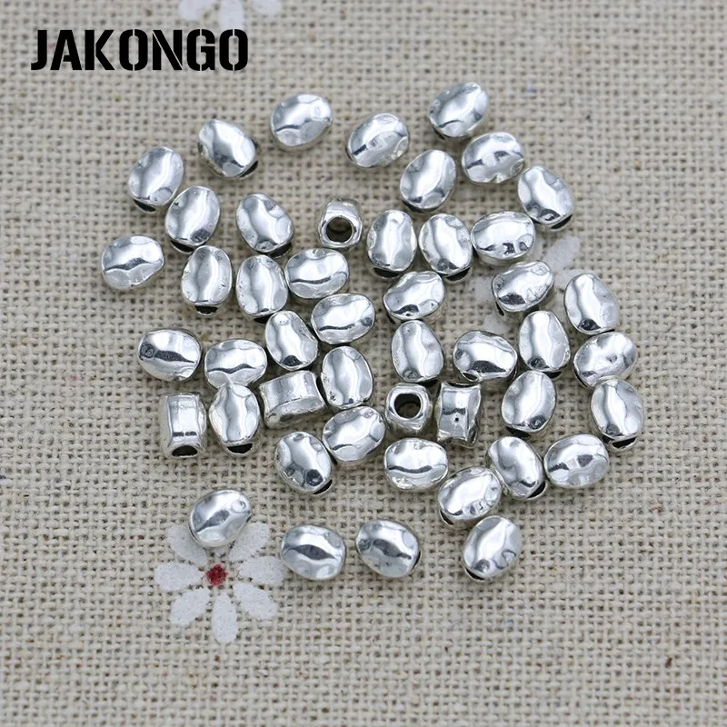 JAKONGO нерегулярный разделитель бусины античные посеребренные свободные бусины для изготовления ювелирных изделий браслет DIY ручной работы ремесло 50 шт
